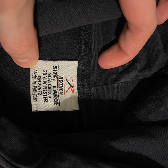 U.S. Air Force Navy Blue and Gray Pullover Drawstring Hoodie - Picture 5 of 10